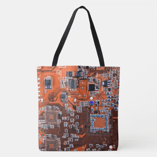 Printed Circuit Assembly PCB Sinaasappel Circuit B Tote Bag (Voorkant)