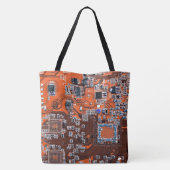 Printed Circuit Assembly PCB Sinaasappel Circuit B Tote Bag (Achterkant)