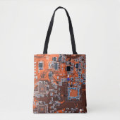 Printed Circuit Assembly PCB Sinaasappel Circuit B Tote Bag (Voorkant)
