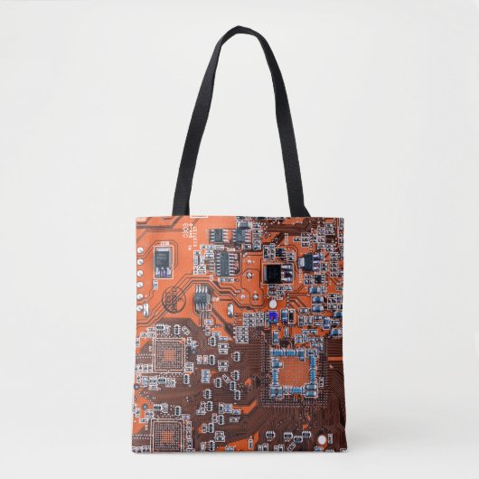 Printed Circuit Assembly PCB Sinaasappel Circuit B Tote Bag (Voorkant)