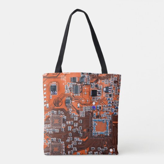 Printed Circuit Assembly PCB Sinaasappel Circuit B Tote Bag (Achterkant)