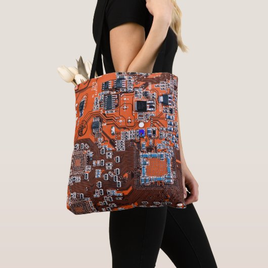 Printed Circuit Assembly PCB Sinaasappel Circuit B Tote Bag (Dichtbij)