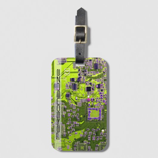 Printed Circuit Assembly PCB Yellow Circuit Board Bagagelabel (Voorkant (verticaal))