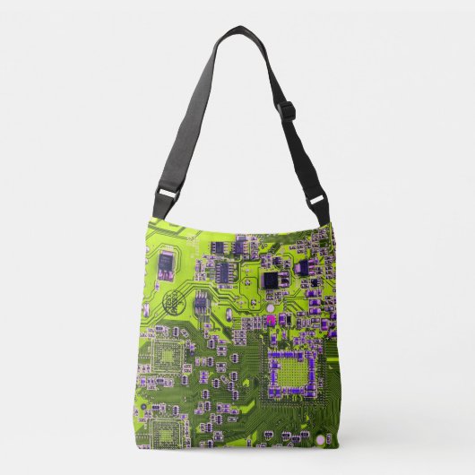 Printed Circuit Assembly PCB Yellow Circuit Board Crossbody Tas (Voorkant)