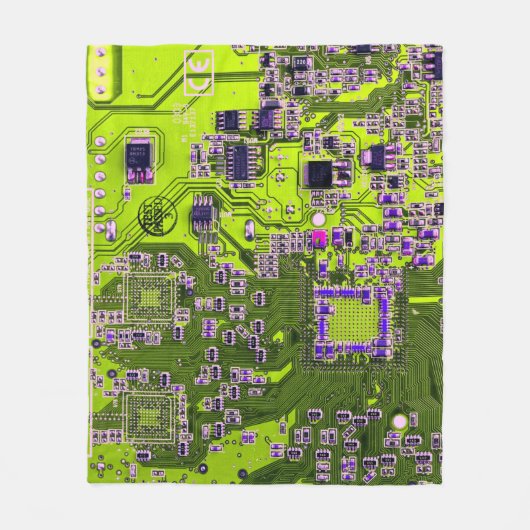 Printed Circuit Assembly PCB Yellow Circuit Board Fleece Deken (Voorkant)