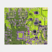 Printed Circuit Assembly PCB Yellow Circuit Board Fleece Deken (Voorkant (Horizontaal))