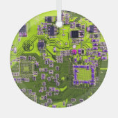 Printed Circuit Assembly PCB Yellow Circuit Board Glas Ornament (Voorkant)