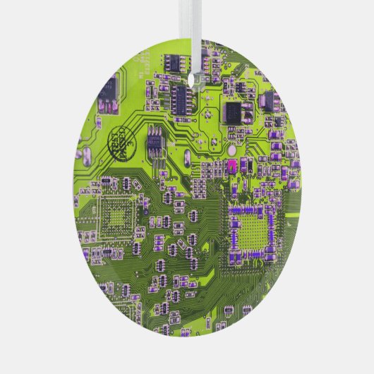 Printed Circuit Assembly PCB Yellow Circuit Board Glas Ornament (Voorkant Rechts)