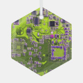 Printed Circuit Assembly PCB Yellow Circuit Board Glas Ornament (Voorkant)