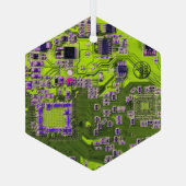 Printed Circuit Assembly PCB Yellow Circuit Board Glas Ornament (Achterkant)