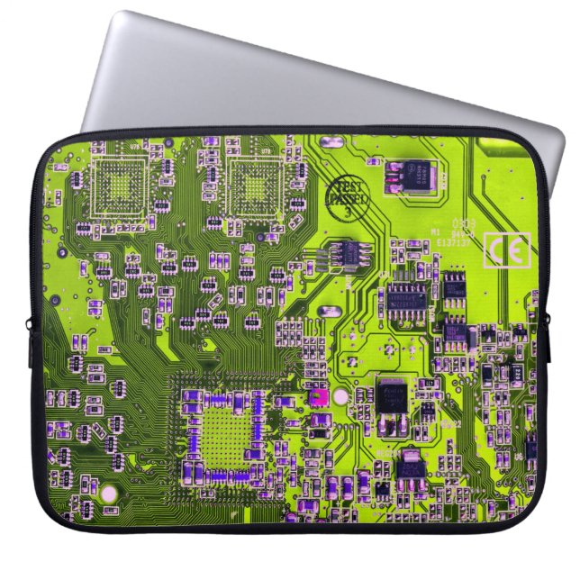 Printed Circuit Assembly PCB Yellow Circuit Board Laptop Sleeve (Voorkant)
