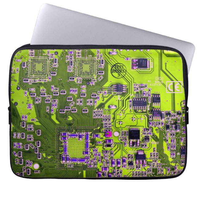 Printed Circuit Assembly PCB Yellow Circuit Board Laptop Sleeve (Voorkant)