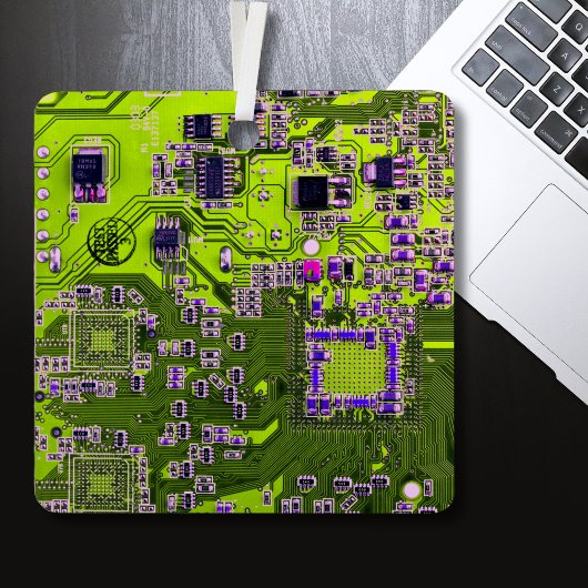 Printed Circuit Assembly PCB Yellow Circuit Board Metalen Ornament