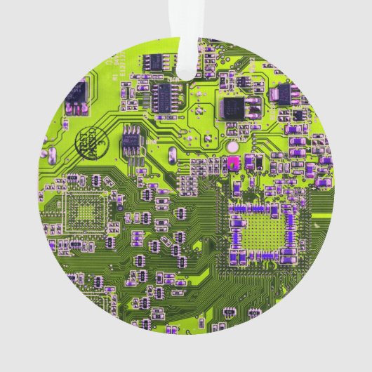 Printed Circuit Assembly PCB Yellow Circuit Board Ornament (achterkant)