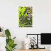 Printed Circuit Assembly PCB Yellow Circuit Board Poster (Thuiskantoor)
