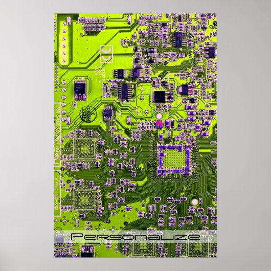 Printed Circuit Assembly PCB Yellow Circuit Board Poster (Voorkant)