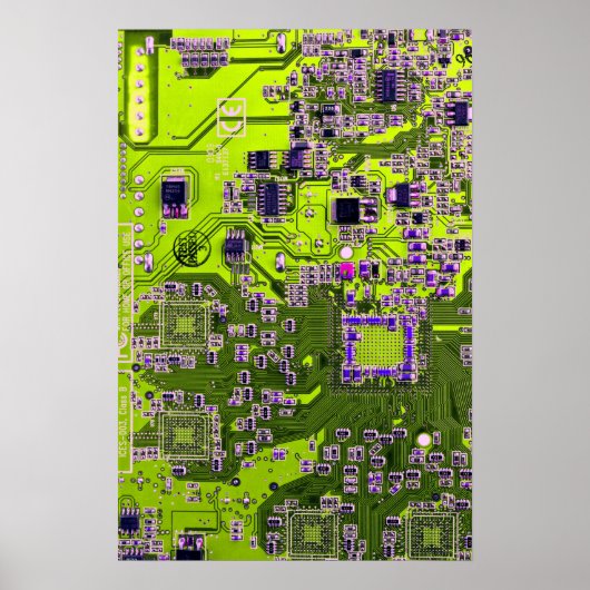 Printed Circuit Assembly PCB Yellow Circuit Board Poster (Voorkant)