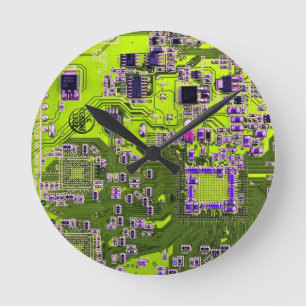 Printed Circuit Assembly PCB Yellow Circuit Board Ronde Klok