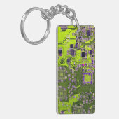 Printed Circuit Assembly PCB Yellow Circuit Board Sleutelhanger (Voorkant Links)