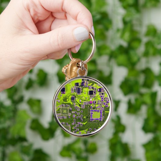 Printed Circuit Assembly PCB Yellow Circuit Board Sleutelhanger (Hand)