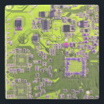 Printed Circuit Assembly PCB Yellow Circuit Board Stenen Onderzetter<br><div class="desc">PCB Circuit Board geschenken voor geeks of geschenken voor nerds. Hier is er een voor de Computer Nerd of Geeks in ons allemaal. Geek Out uw Nerd met deze Printed Circuit Assembly PCB Elektronische Circuit Board. Dit is een close-up afbeelding van een printplaat of printplaat.</div>