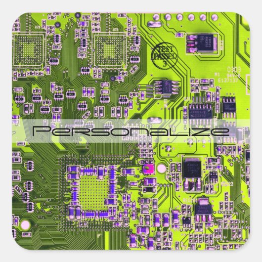 Printed Circuit Assembly PCB Yellow Circuit Board Vierkante Sticker (Voorkant)