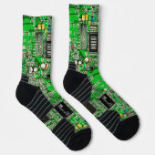 Printed Circuit Board Groene Microchip Geeks Naam Sokken (Rechts)