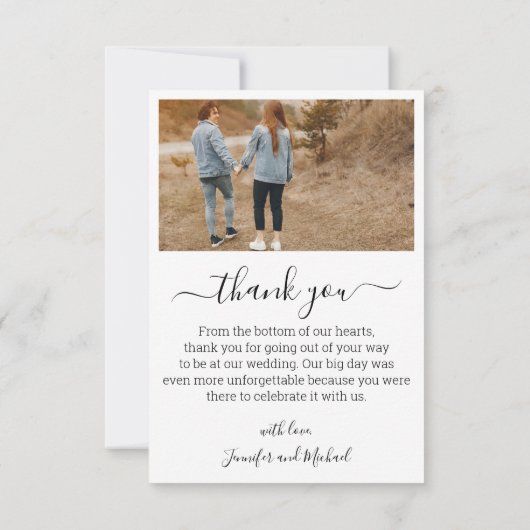 Printed&Digital dank u 4 foto's collage bruiloft Kaart (Achterkant)
