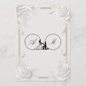 Printed Embossed White Rose Faux Gold Wedding  Kaart (Achterkant)