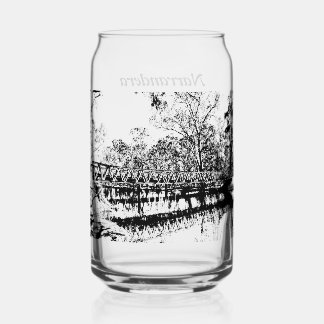 Printed glass can set of 1 blikvorm glas