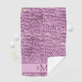 Printed Pink Knit Design Custom Monogram Dames Golfhanddoek (Insitu)