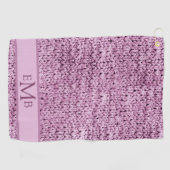 Printed Pink Knit Design Custom Monogram Dames Golfhanddoek (Horizontaal)