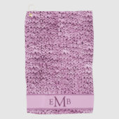Printed Pink Knit Design Custom Monogram Dames Golfhanddoek (Voorkant)