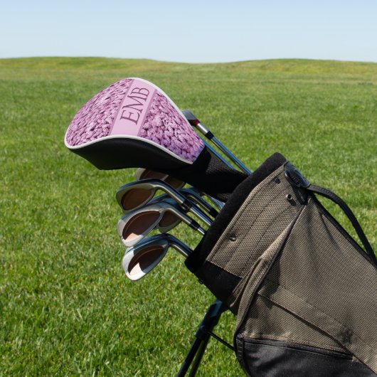 Printed Pink Knit Design Custom Monogram Dames Golfheadcover (Insitu)