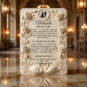 Printed Relief Floral Swans Ornate Cream Informatiekaartje