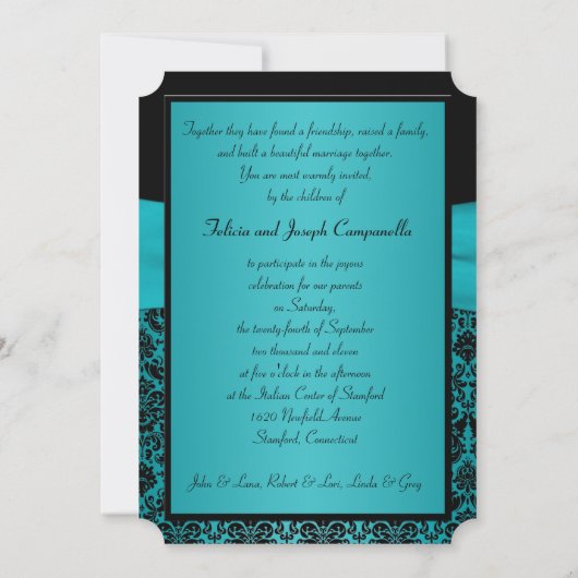 PRINTED RIBBON 25th Jubileum Invitation Kaart (Achterkant)