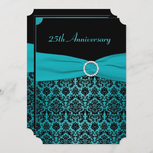 PRINTED RIBBON 25th Jubileum Invitation Kaart (Voorkant / Achterkant)