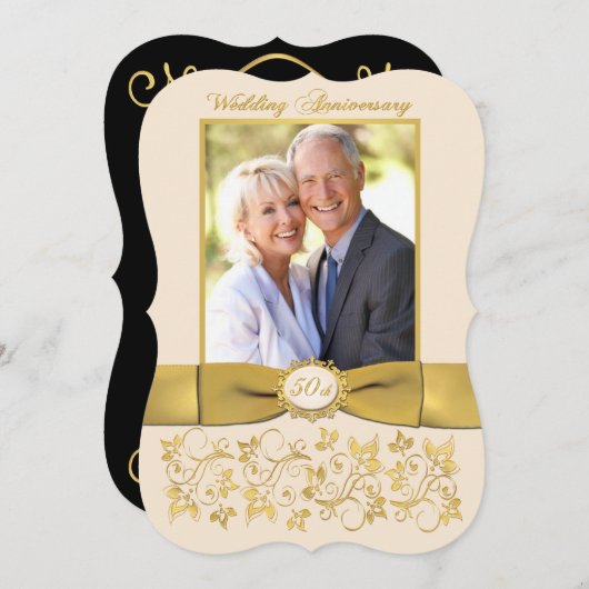 PRINTED RIBBON 50th Jubileum Invite 2 Kaart (Voorkant / Achterkant)