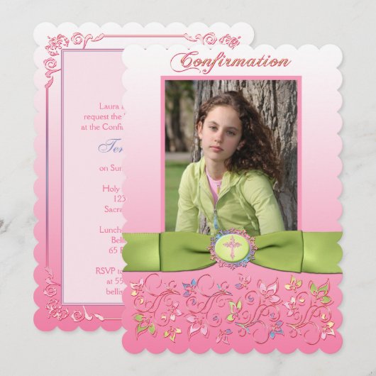 PRINTED RIBBON Bevestiging Fotouitnodiging Kaart (Voorkant / Achterkant)