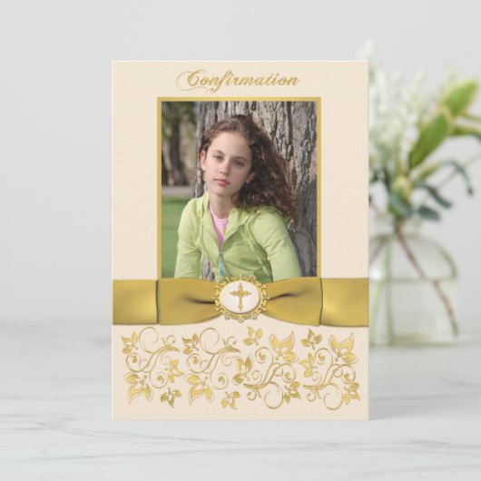 PRINTED RIBBON Bevestiging Fotouitnodiging Kaart (Staand voorkant)