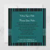 PRINTED RIBBON Blauwgroen, Black Striped Wedding I Kaart (Achterkant)