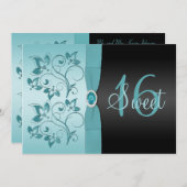 PRINTED RIBBON Blue, Black Sweet 16 nodig Kaart (Voorkant / Achterkant)