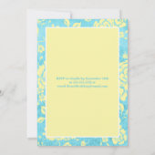 PRINTED RIBBON Blue Yellow 40th Birthday Invite Kaart (Achterkant)
