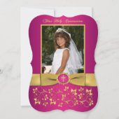 PRINTED RIBBON Fancy Shape Heilige Communfoto Kaart (Voorkant)