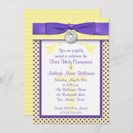PRINTED RIBBON First Heilige Communauté Invitation Kaart (Voorkant / Achterkant)