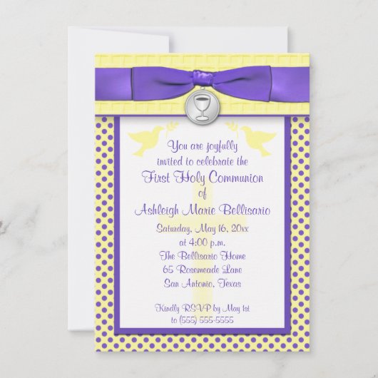 PRINTED RIBBON First Heilige Communauté Invitation Kaart (Voorkant)