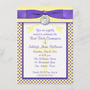 PRINTED RIBBON First Heilige Communauté Invitation Kaart
