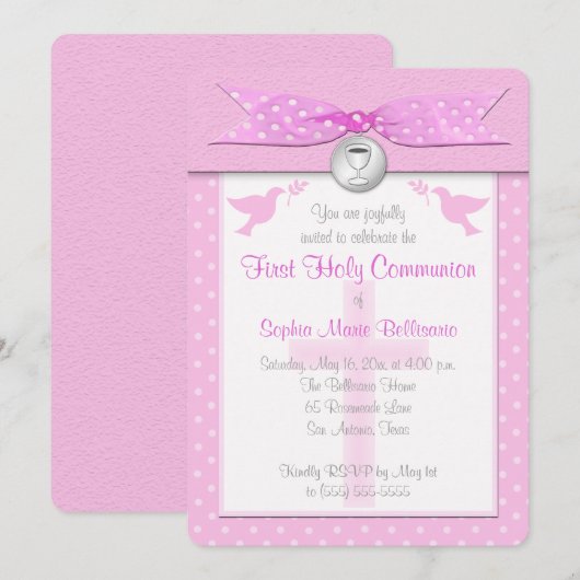 PRINTED RIBBON First Heilige Communauté Invitation Kaart (Voorkant / Achterkant)
