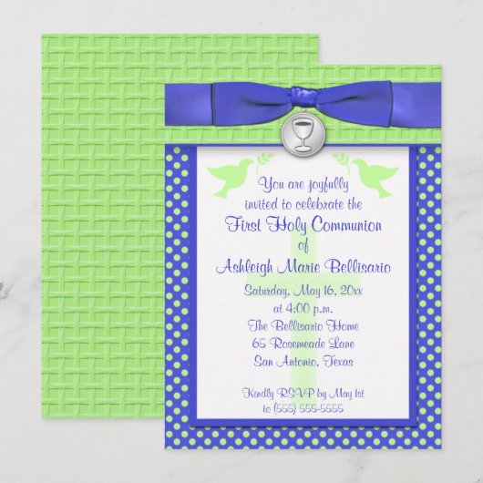 PRINTED RIBBON First Heilige Communauté Invitation Kaart (Voorkant / Achterkant)