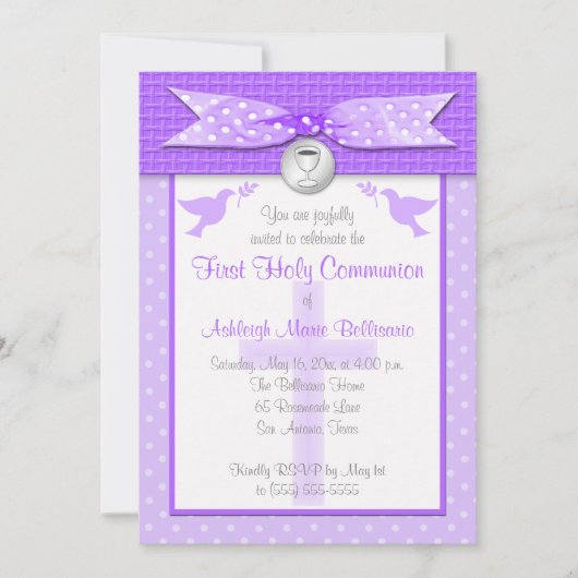 PRINTED RIBBON First Heilige Communauté Invitation Kaart (Voorkant)